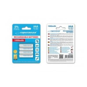 Akumulatorki AAA Esperanza 1000mAh 4szt. białe