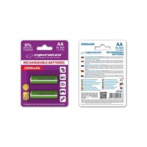 Akumulatorki AA Esperanza 2000mAh 2szt. zielone