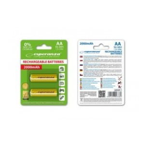 Akumulatorki AA Esperanza 2000mAh 2szt. żółte