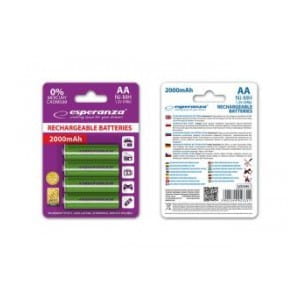 Akumulatorki AA Esperanza 2000mAh 4szt. zielone