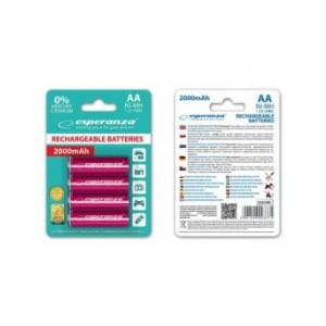 Akumulatorki AA Esperanza 2000mAh 4szt. czerwone