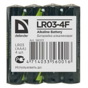 Baterie alkaliczne Defender LR03-4F in film AAA - 4 szt folia