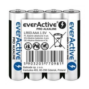 Baterie alkaliczne AAA/LR03 everActive Pro Alkaline 4 sztuki