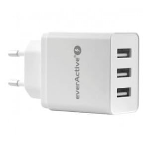 Ładowarka sieciowa everActive SC-300 3xUSB 3,4A