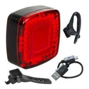 Lampka rowerowa tylna Maclean Energy MCE355 USB AUTO STOP sensor zmierzchu COB LED max.125lm acu 450mAh