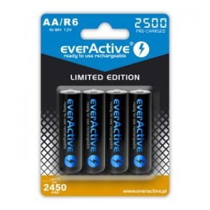 Akumulatorki AA/R6 everActive Ni-MH 2500 mAh 4 sztuki, edycja limitowana