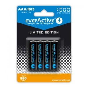 Akumulatorki AAA/R03 everActive Ni-MH 1000 mAh 4 sztuki, edycja limitowana
