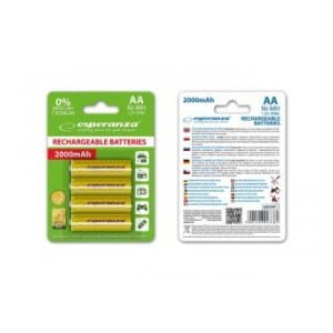 Akumulatorki AA Esperanza 2000mAh 4szt. żółte