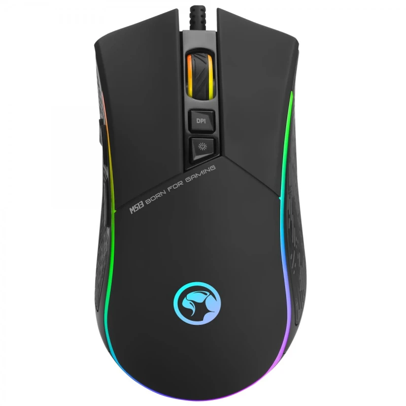 Marvo CM305, RGB zestaw klawiatura + mysz i słuchawki dla graczy, US, do gry, membranowa typ przewodowa (USB), czarna, RGB podświe
