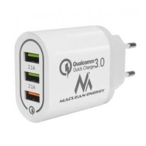 Ładowarka sieciowa Maclean MCE479 W QC 3.0 3xUSB biała