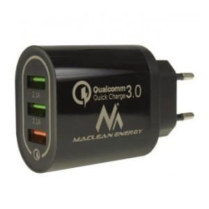 Ładowarka sieciowa Maclean MCE479 B QC 3.0 3xUSB czarna