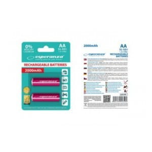 Akumulatorki AA Esperanza 2000mAh 2szt. czerwone