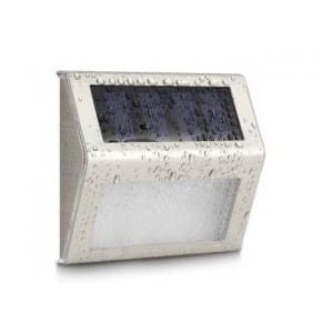 Lampa solarna Maclean MCE119 2LED na ogrodzenie schody Inox