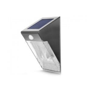 Lampa solarna Maclean MCE167 ścienna 4 SMD z czujnikiem ruchu  inox