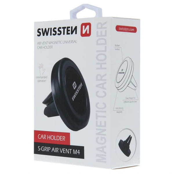 Uchwyt magnetyczny do telefonu lub GPS Swissten do samochodu, S-Grip AV-M4, czarny, metal, telefon