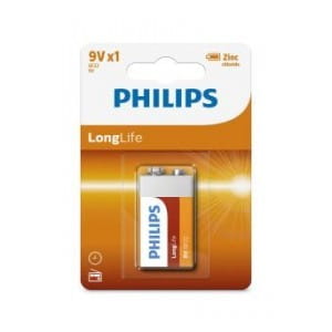 Bateria Philips 6F22 cynkowo-chlorkowa 9V LongLife (1szt blister)