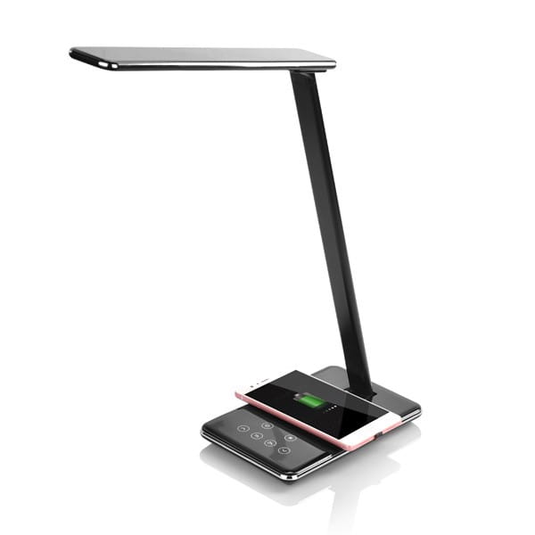 Lampka LED z ładowarką indukcyjną stmívatelná, czarna, 5V/9V, micro USB