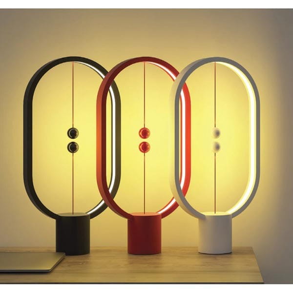 Lampka nocna Heng Balance Ellipse, czarna, 5V/1A, ciepła biel, USB, z włącznikiem magnetycznym, Allocacoc
