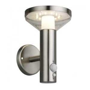 Kinkiet solarny LED Maclean MCE455 C/M, czujnik, 3 tryby świecenia, IP44, Bateria Li-ion 18650 3,7V 1200 mAh, chrom mat