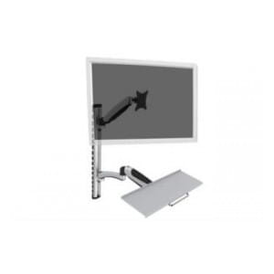 Ramię naścienne pojedyncze DIGITUS, 1xLCD + klawiatura, max. 27" i 8kg, uchylno-obrotowe 360° (PIVOT)