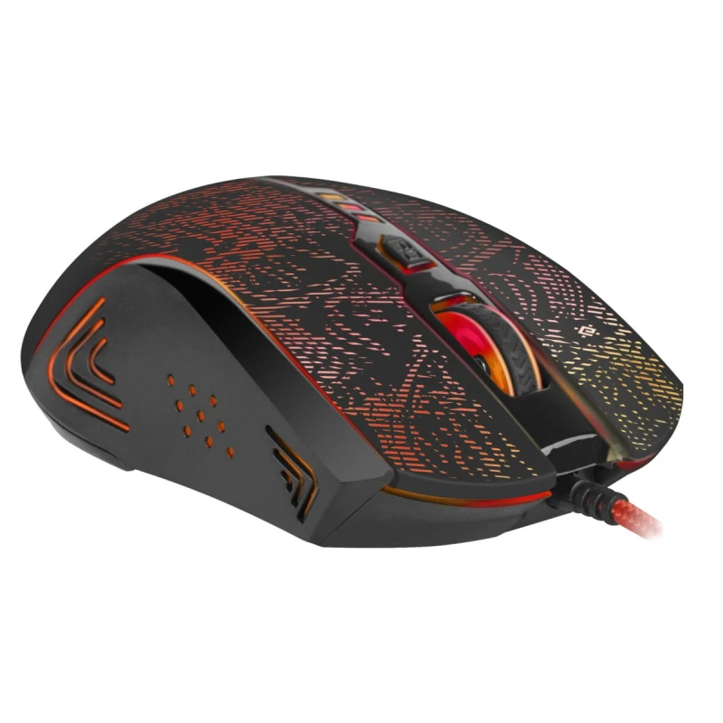 Defender Mysz OverLord GM-890, 3200DPI, optyczna, 6kl., 1 scroll, przewodowa USB, czarna, do gry, RGB