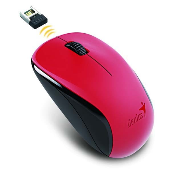 Genius Mysz NX-7000, 1200DPI, 2.4 [GHz], optyczna, 3kl., bezprzewodowa, czerwona, Blue-Eye sensor