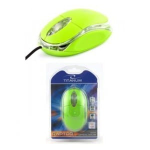 Mysz przewodowa Titanum 3D RAPTOR TM102G optyczna zielono-przezroczysta