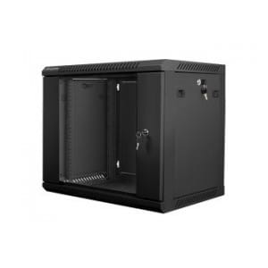 Szafa instalacyjna Rack wisząca 19" 9U 600x450 czarna Lanberg (flat pack)