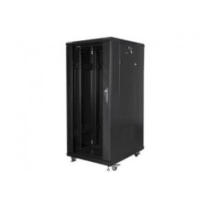 Szafa instalacyjna Rack stojąca 19" 27U 600x800 czarna Lanberg (flat pack)