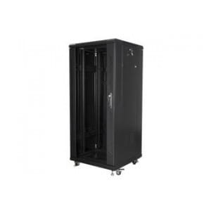 Szafa instalacyjna Rack stojąca 19" 27U 600x600 czarna Lanberg (flat pack)