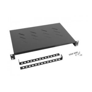 Półka do szaf 19" 600mm czarna Lanberg (1U/483x300mm udźwig do 25kg, montaż 4-punktowy)