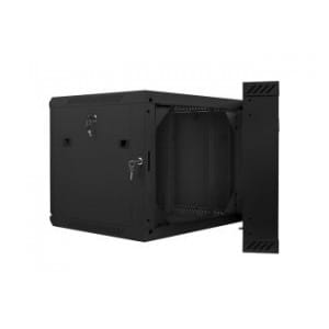 Szafa instalacyjna Rack dwusekcyjna wisząca 19" 9U 600x600 czarna Lanberg (flat pack)