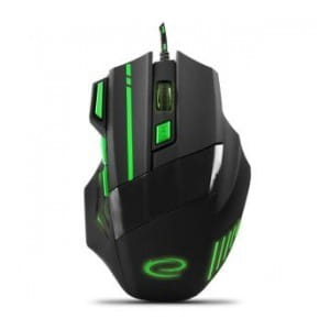 Mysz przewodowa Esperanza MX201 Wolf optyczna Gaming 7D USB czarno-zielona