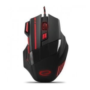 Mysz przewodowa Esperanza MX201 Wolf optyczna Gaming 7D USB czarno-czerwona
