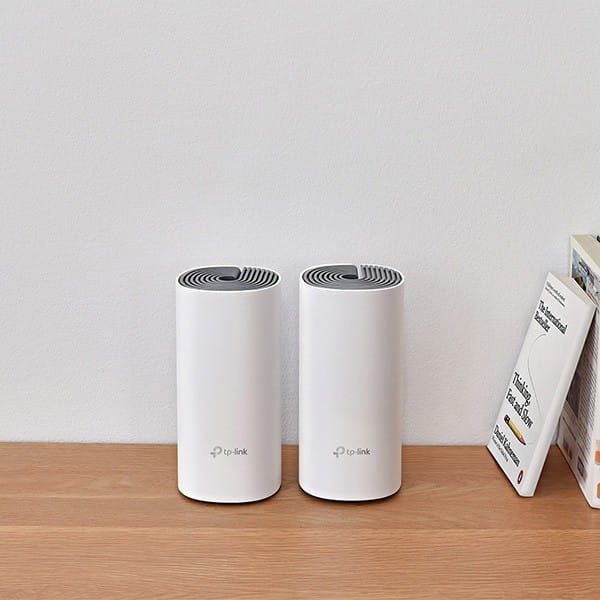 TP-LINK Wifi Mesh kit Deco E4(2-pack) 2.4GHz i 5GHz, access point, 1200Mbps, zintegrowana bateria anténa, 802.11ac, 2Pack, ISP, oc