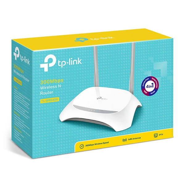 TP-LINK router TL-WR840N 2.4GHz, extender/ wzmacniacz, access point, 300Mbps, zewnętrzna anténa, 802.11n, VLAN, sieć dla gości, WD
