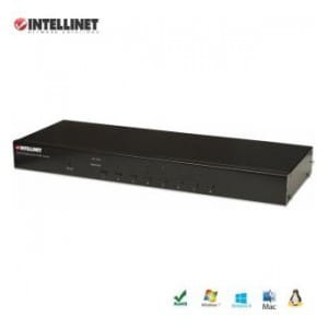 Przełącznik KVM Intellinet 8-portowy USB/PS2 z OSD, rackowy