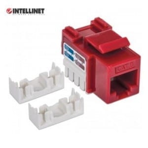 Moduł Keystone Intellinet RJ45 UTP Cat.6, czerwony