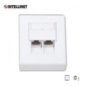 Gniazdo natynkowe Intellinet Cat.6 2xRJ45 UTP, białe