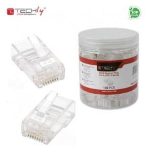 Wtyk modularny TechlyPro RJ45 8P/8C UTP Cat.6/drut 100szt.