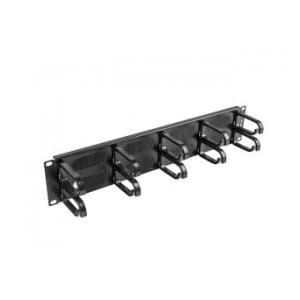 Organizer kabli Lanberg AK-1204-B 19" 2U z 5 uchwytami panel szczotkowany - typ B czarny
