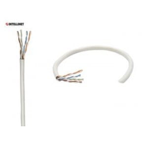 Kabel instalacyjny Intellinet skrętka Cat5e U/UTP drut, SOHO CCA 305m szary