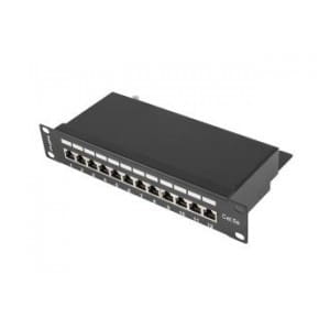 Patch panel Lanberg PPF5-9012-B 12 port 1U 10" kat.5e ekranowany czarny