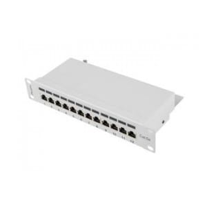 Patch panel Lanberg PPF5-9012-S 12 port 1U 10" kat.5e ekranowany szary