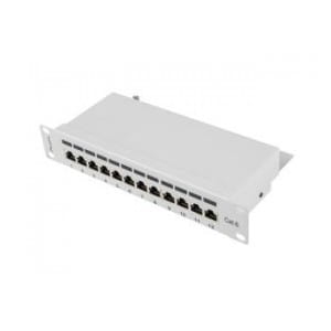 Patch panel Lanberg PPF6-9012-S 12 port 1U 10" kat.6 ekranowany szary
