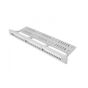 Patch panel pusty Lanberg PPKS-1124-S 24 port 1U 19" z organizerem do modułów keystone szary