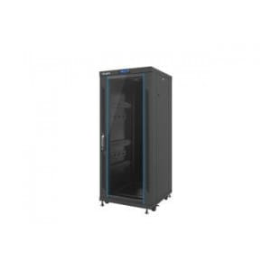 Szafa instalacyjna stojąca 19" 27U 600x600 LCD Drzwi Szklane czarna Lanberg (flat pack)