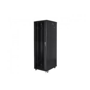Szafa instalacyjna Rack stojąca 19" 42U 800x800 Drzwi Szklane czarna Lanberg (flat pack)