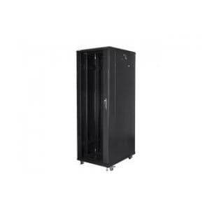 Szafa instalacyjna Rack stojąca 19" 47U 800x800 Drzwi Szklane czarna Lanberg (flat pack)