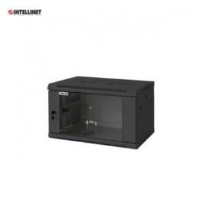 Szafa wisząca, zmontowana Intellinet 9U, 600x450, Rack 19", szklane drzwi, czarna